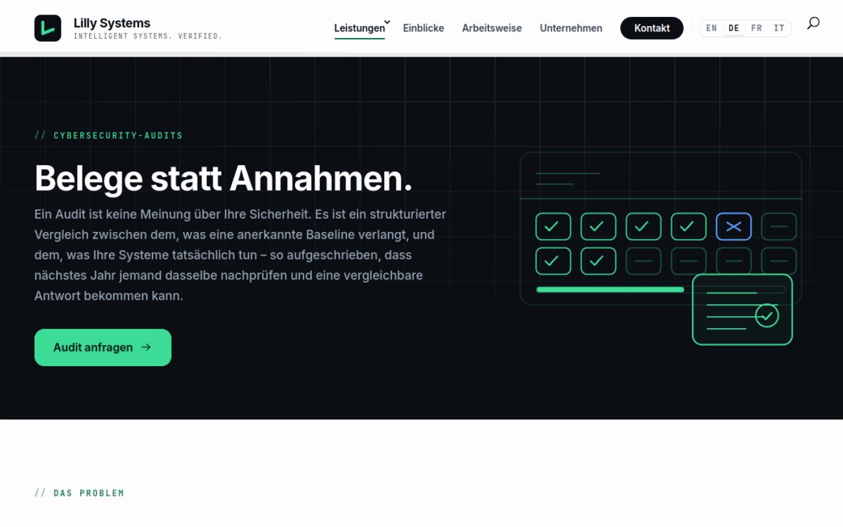 Unterseite Sicherheitsaudits von lilly-schweizer.com